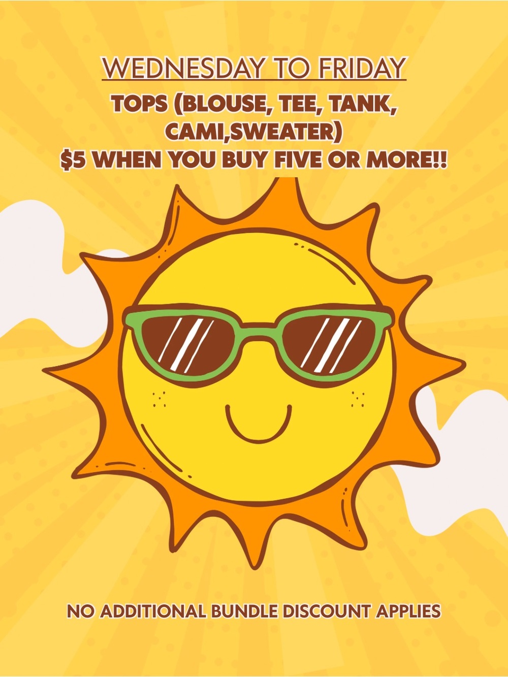 ALL Tops Just $5 When Purchasing 5 or More!!